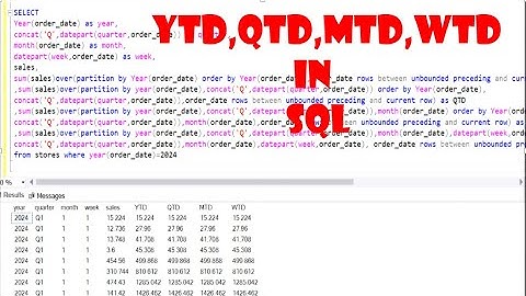 SQL Interview Questions || How to get YTD, QTD, MTD in SQL || SQL