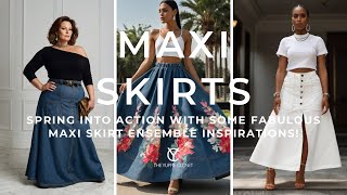 Spring 2024 Maxi Skirt Inspo for Women of All Ages! Wearable Outfits, Sewing Ideas, Design Drawings