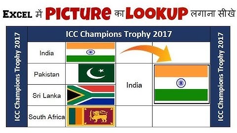 How to create a picture lookup in excel hindi