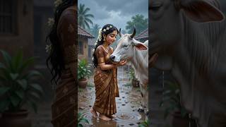Desi Village Life 🌾 | Feeding Cow &amp; Receiving Blessings