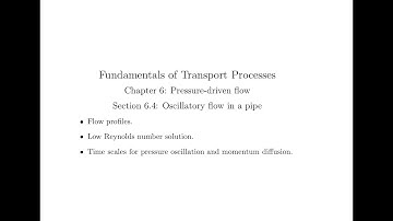 Chapter 6 Section 6.4 Part 3: Oscillatory flow in a pipe.