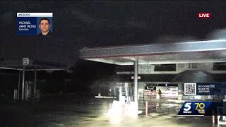 Gas station without power at Waterloo and Broadway in Edmond