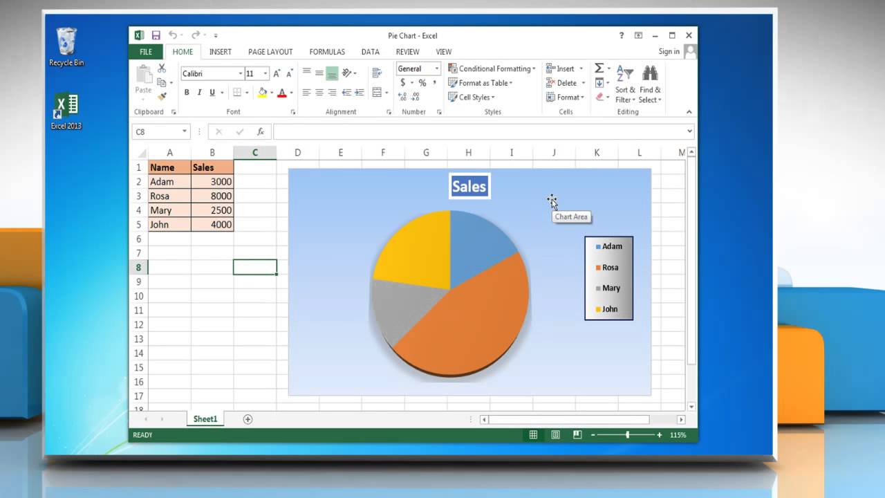 Display The Chart Data Labels Using The Outside End Option