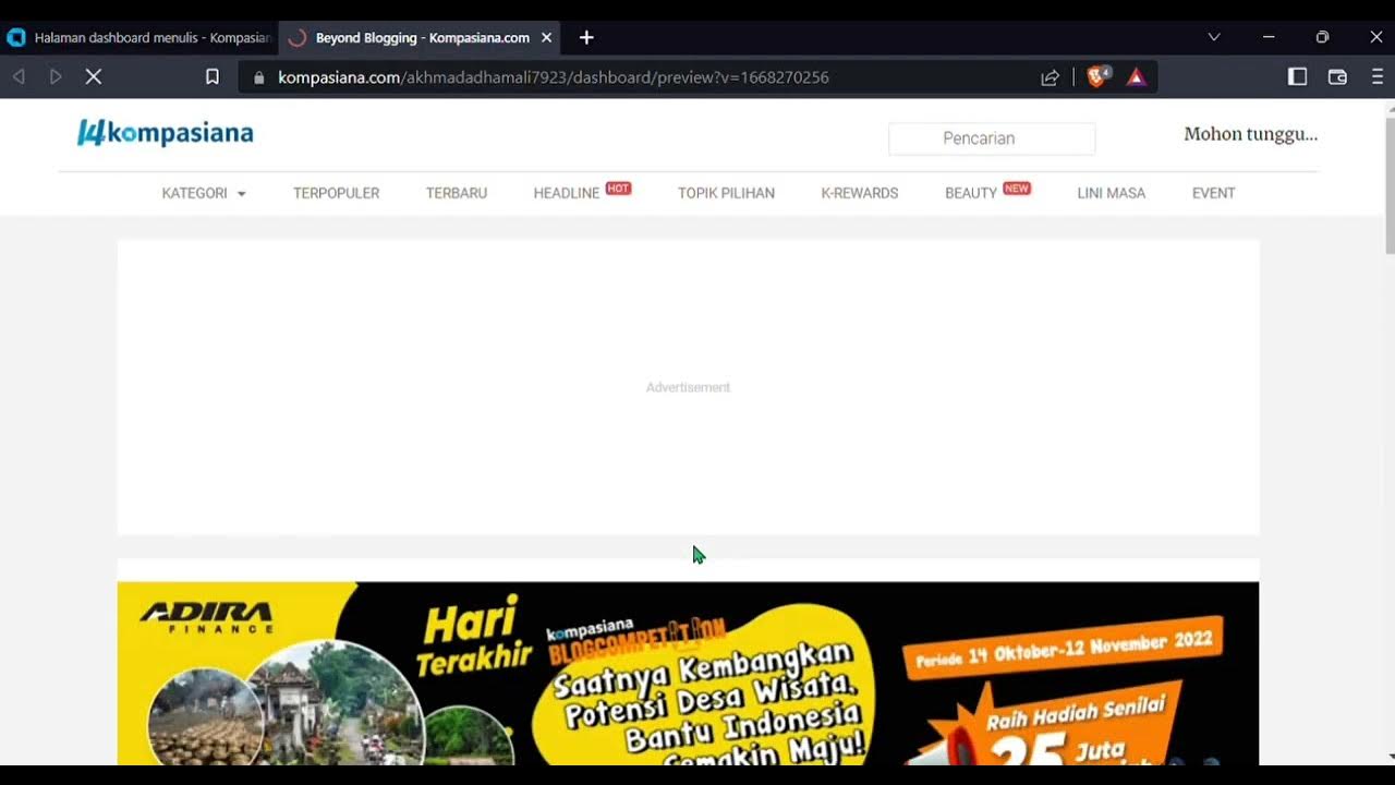 Cara mudah upload artikel di kompasiana youtube