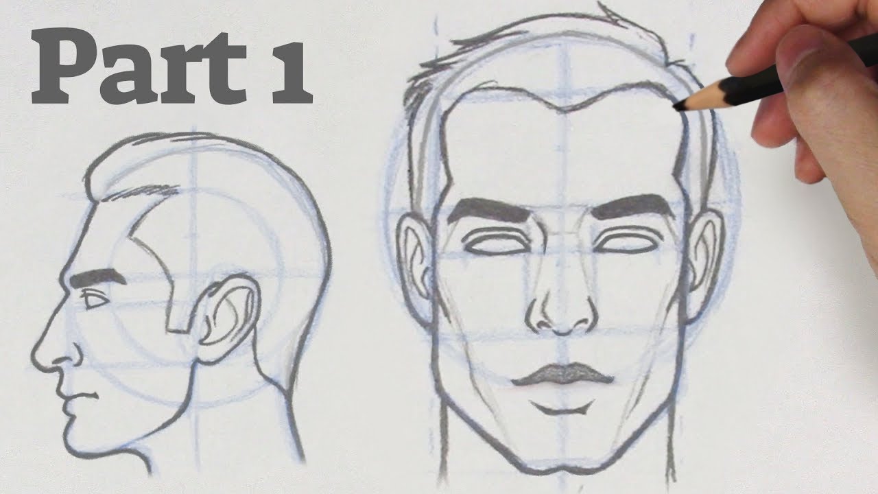 How to Draw Faces from any Angle, how to draw the male face, ...