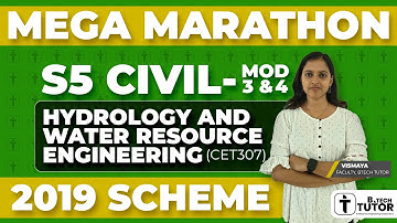 KTU BTECH SEMESTER 5 CIVIL ENGINEERING CET307 HYDROLGY & WATER RESOURCES ENGINEERING MOD 3 & 4|