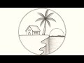 Circle drawing challenge || Create beautiful countryside scenery easily