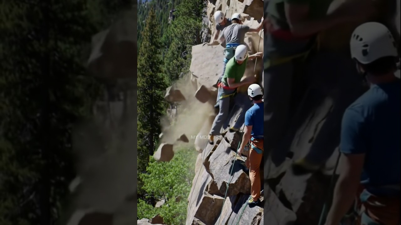 Climbing Turns Dangerous – Rock Suddenly Cracks 