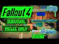 Can I Beat Fallout 4 Survival Difficulty With Only Melee Weapons?! | Fallout 4 Survival Challenge!