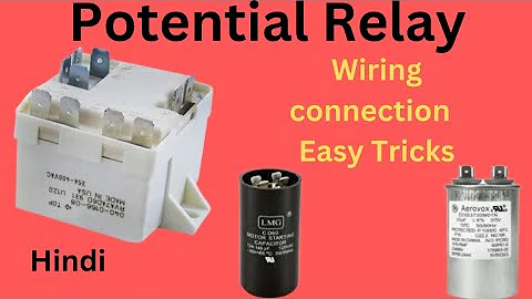 Potential Relay Wiring Connection with Capacitor| Hindi #potentialRelay#capacitor #wiringdiagram