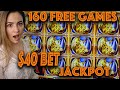Record breaking 160 free games handpay jackpot on 40 bet on rhino charge in vegas
