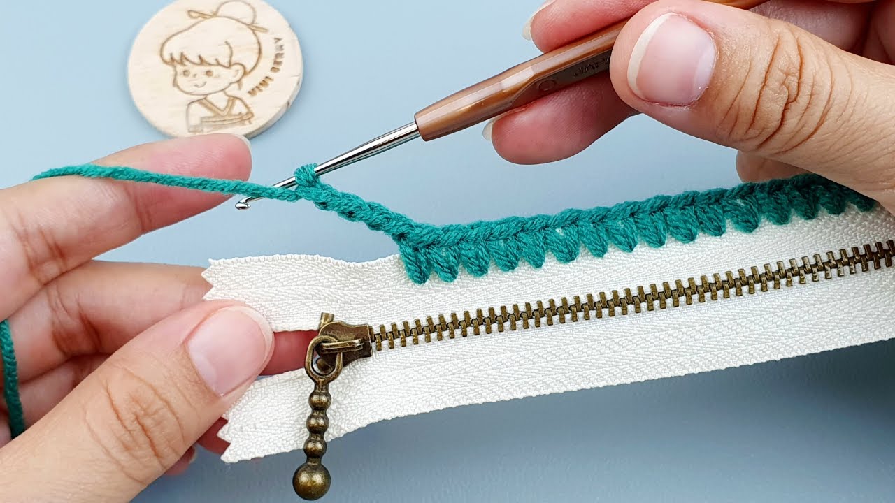 How to crochet a zipper? Easy, Fast, Beginner 🧶 Step by Step