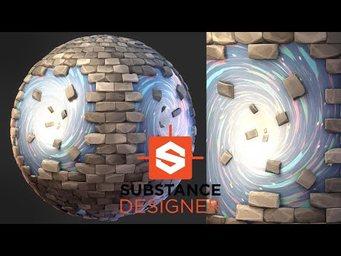 Stylized Bricks with Portal Rift - Substance Designer