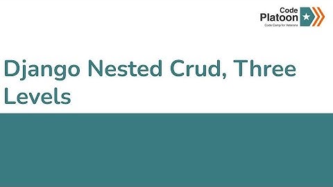 W16D1: Django Nested Crud, Three Levels