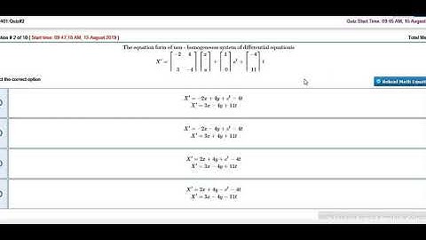 MTH401 Quiz 2 Solution