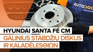 Kaip pakeisti Stabdžių diskas HYUNDAI SANTA FÉ II (CM) - internetinis nemokamas vaizdo