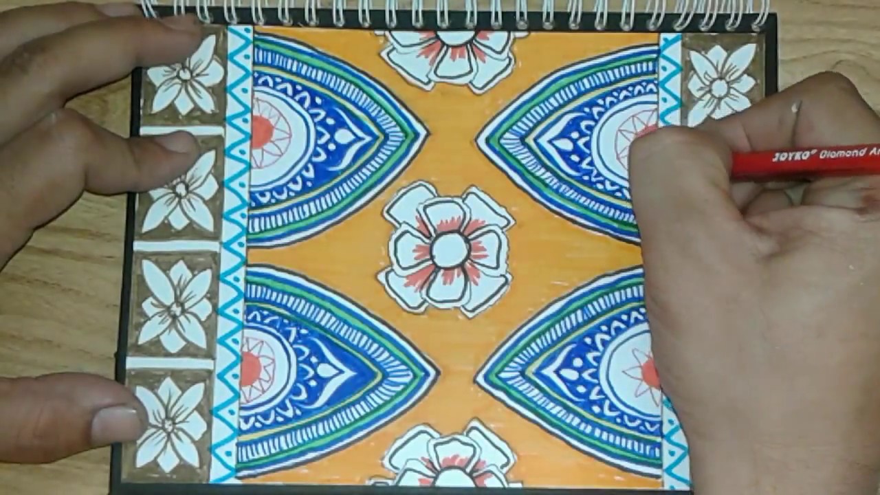 Cara Mewarnai Gambar Batik Dengan Crayon