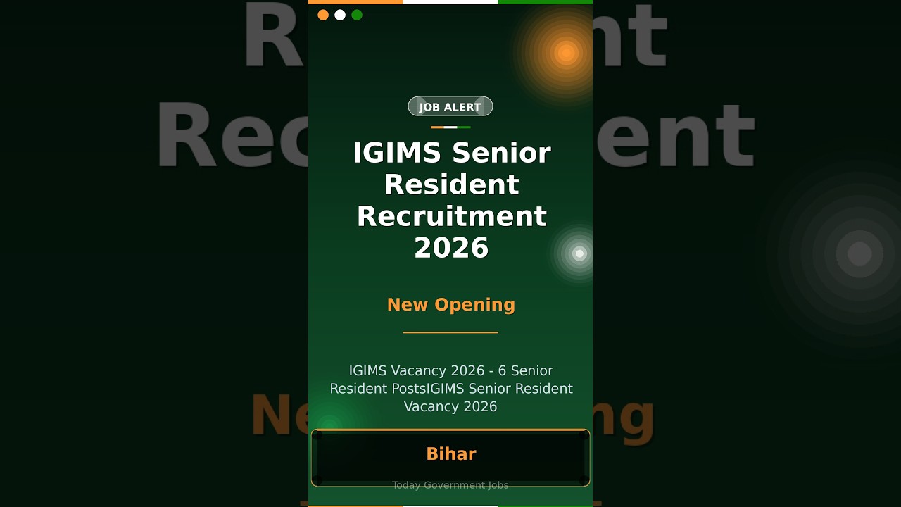 IGIMS Senior Resident Recruitment 2026