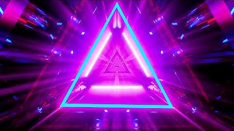 Animated neon triangle Tunnel VJ Motion Design Background Video - copyright free, free vj loops 2020