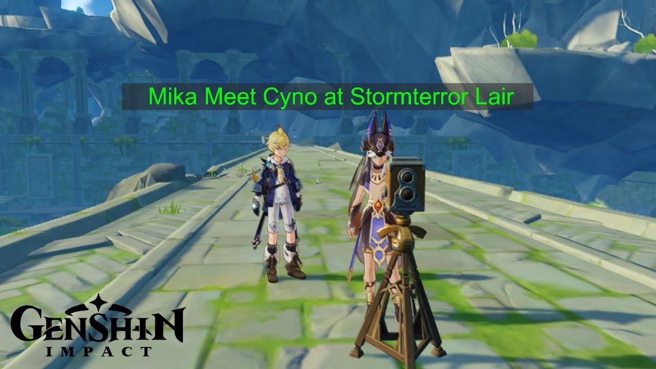 Cyno and Mika Hidden Location at Stormterror Lair Cutscene