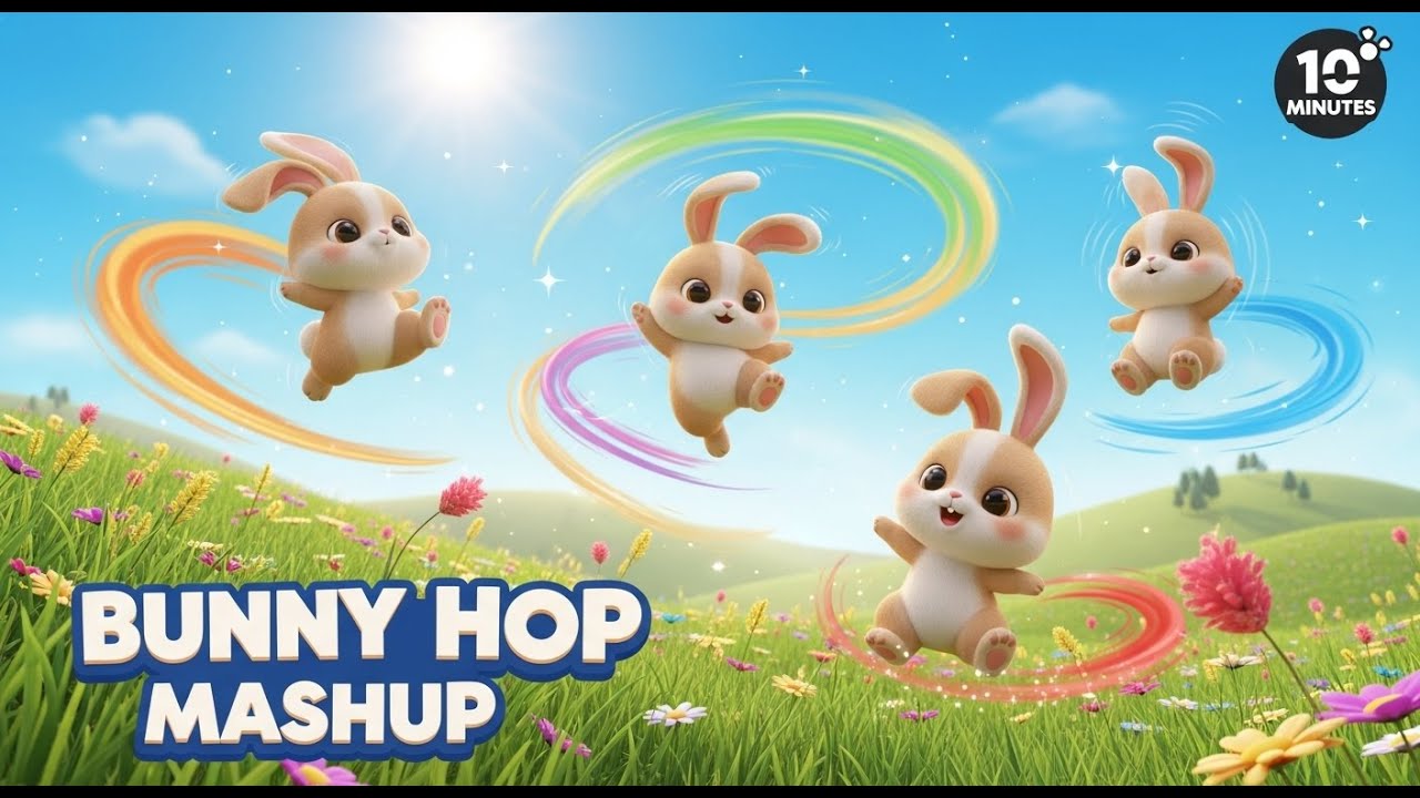 Bunny Hop Song Mashup (10 Minutes) | Fun Dance & Play for Kids | Buzzy ...