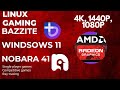 Linux Gaming Fedora Distros Bazzite Vs Nobara 41 Vs Windows 11 | AMD 7900 XTX | 1080P, 1440P, 4K