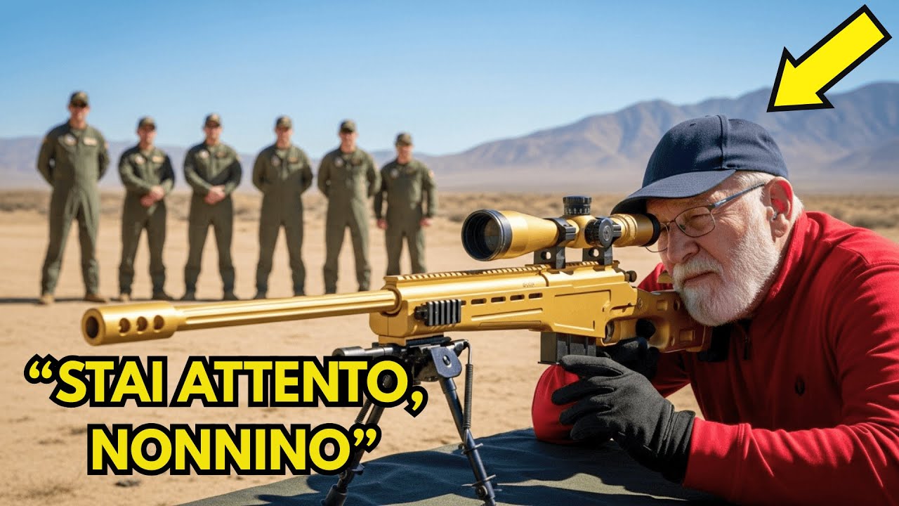 Le reclute sorrisero dando il fucile al veterano, finché non fece volare via il bersaglio