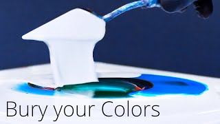 Bury your Colors under White  Fluid art Painting