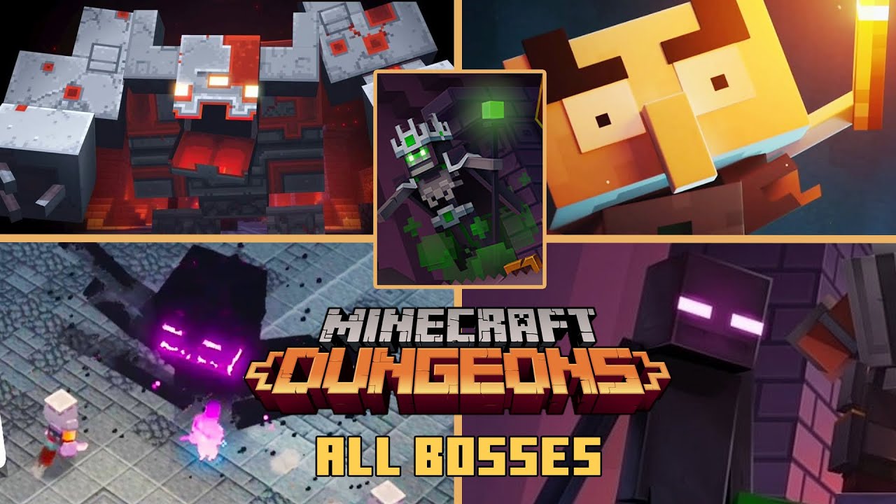 All Bosses + Mini-Bosses In Minecraft Dungeons | Walkthrough - YouTube