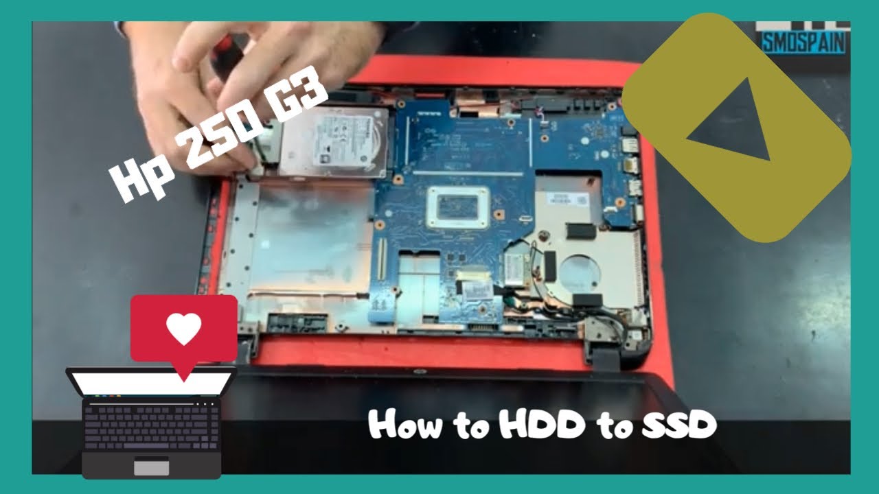 How To Upgrade Hdd To Ssd Replacement Hp 250 G3 Disassembly Youtube