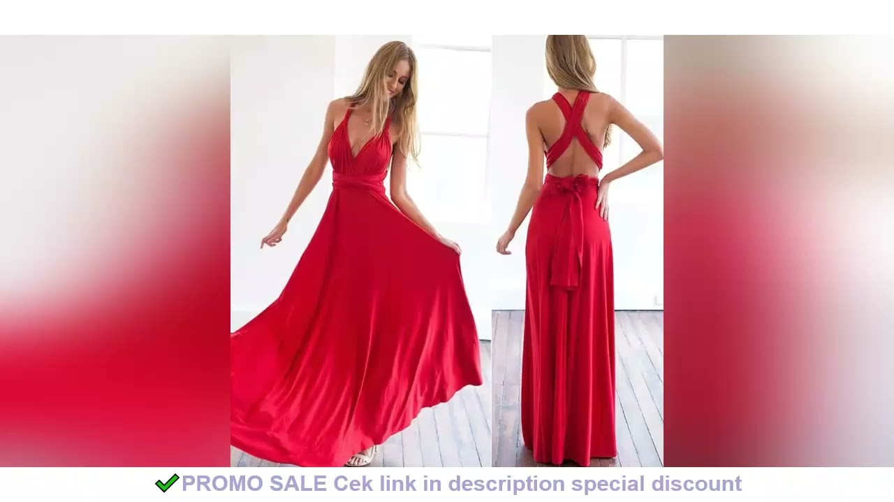 Sexy Women Multiway Wrap Convertible Boho Maxi Club Red Dress Bandage Long Dress Party Bridesmaids I