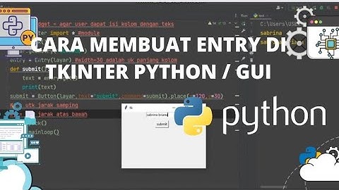 TKINTER TUTORIAL - MEMBUAT ENTRY/INPUTAN DI TKINTER PYTHON GUI #tkinter #python #pythonprogramming