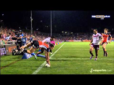 David Nofoaluma's 'in the air' try - Round 20, 2013 - Commentary Swap