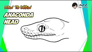 How to draw Anaconda Head step by step