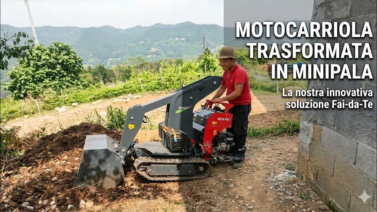 trasformato la mia Motocarriola in un Mini-Dozer - Mini Ruspa Cingolata ⚡️ Potenza pura!