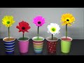 （クレープ紙）春の飾り　可愛い！ガーベラの花の置き物の作り方【DIY】(Crepe paper) Spring decoration　cute! Gerbera flower figurine