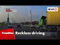 Muntikang karambola ng truck, 2 pang sasakyan sa SLEX, sapul sa video | Frontline Pilipinas