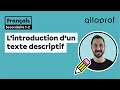 Lintroduction dun texte descriptif  franais  alloprof