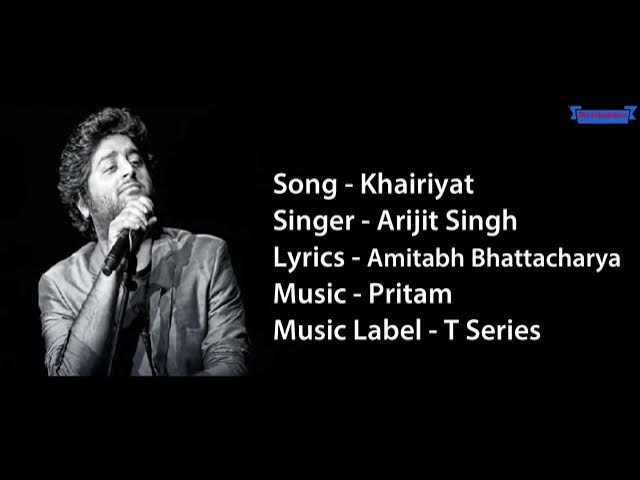 Khairiyat pucho new lyrics song by | Arijit Singh |