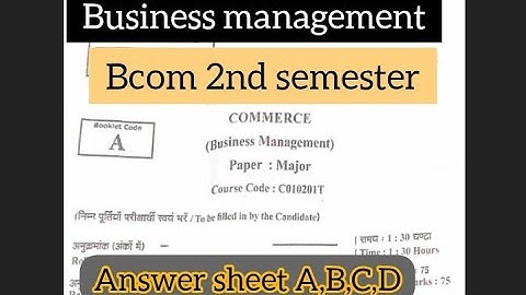 business management answer sheet bcom 2nd semester|| #mgkvp #bcom #|| questions paper || bcom answer