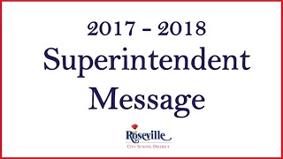 RCSD Superintendent Message, 2017-18