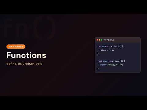 C in 100 Seconds: Functions — Define Once Call Anywhere | Episode 9
