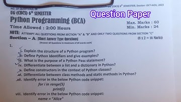 BcA python programing Batch 2020 6th sem Kashmir university