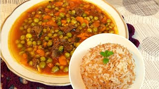 يخنة البازيلا والجزر اللبنانية على طريقتي (pease and carrot stew)