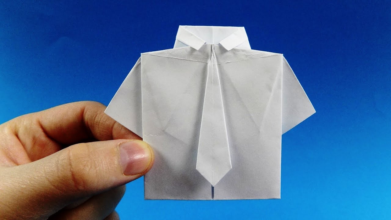 How to make a Paper shirt and tie (easy origami) - YouTube