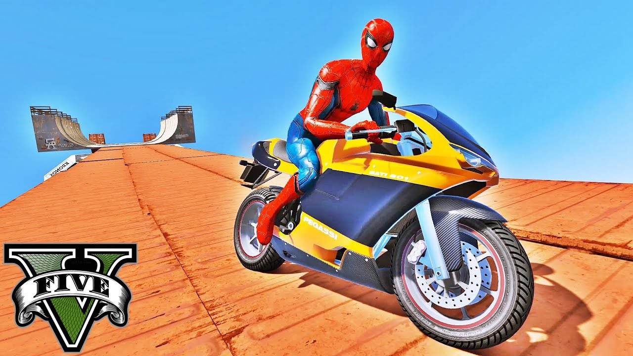 Jogo de moto do homem aranha, corrida de moto com obstáculos dos super  heróis, simulador de moto 