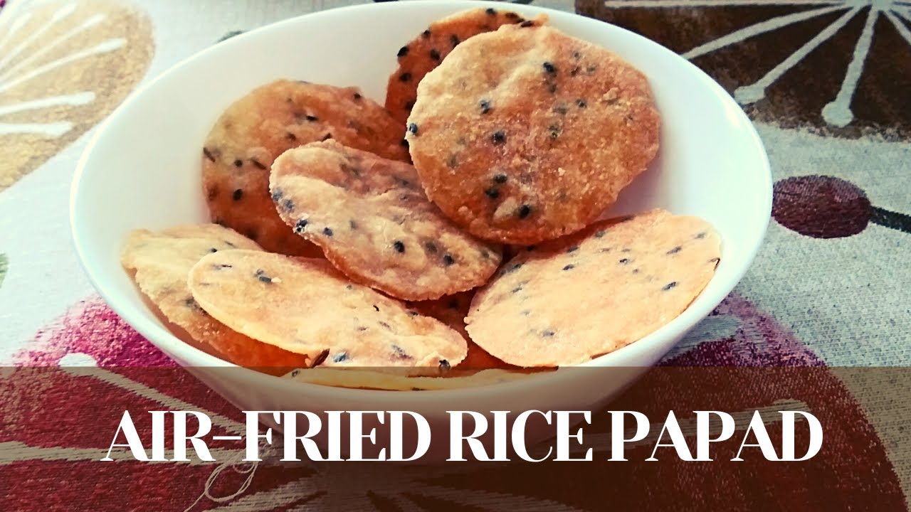 109. Air-fried rice papad | No oil | അരി പപ്പടം | Ari Pappadom | Air fryer recipes | Easy | Healthy | Aswathi