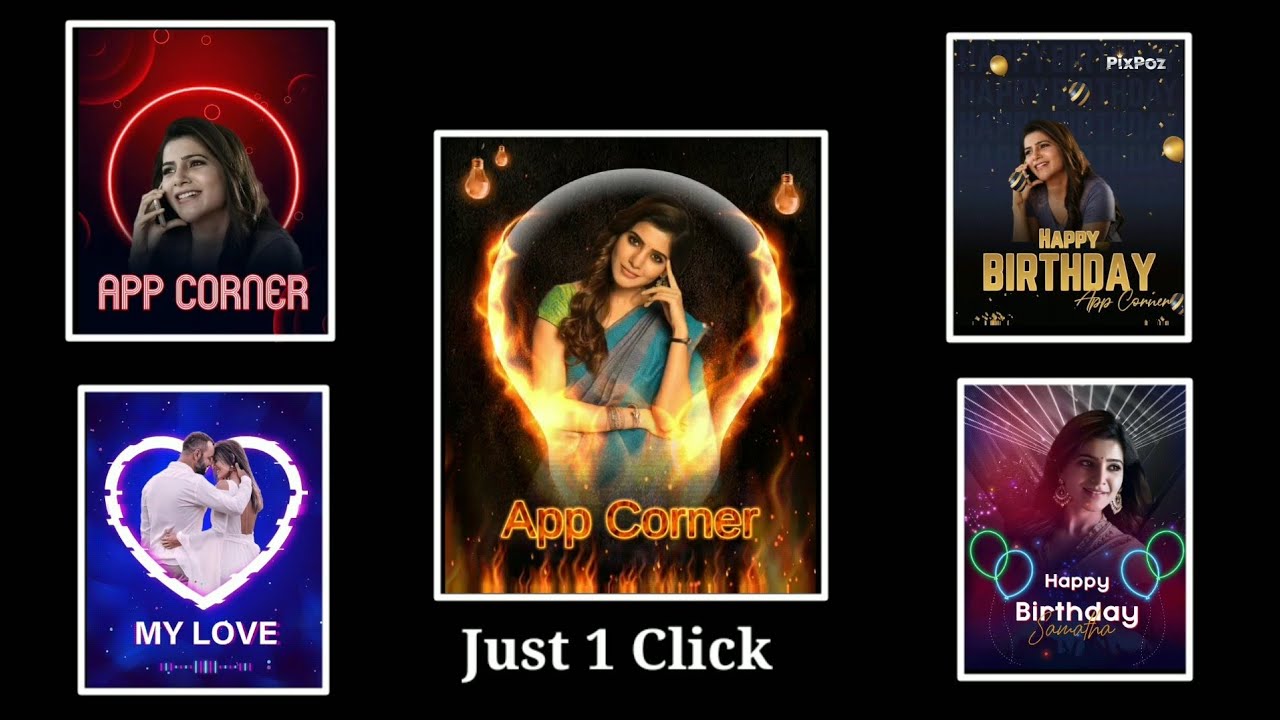 Status maker app with no watermark in Just One Click By App Corner