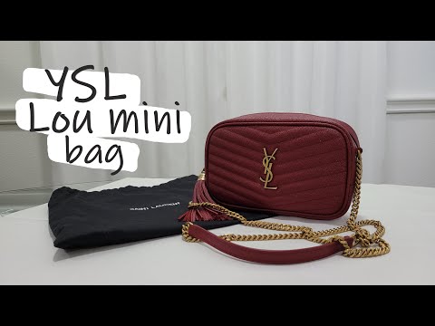 YSL Red Grained Leather Lou Lou Camera Bag Mini QTB1NG18R9001