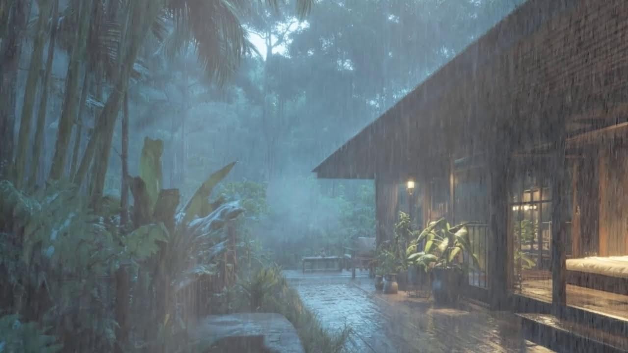 Heavy Rain and Thunderstorm at Night for Deep Sleep - Reduce Anxiety & Stress